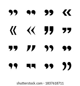Quotes icon symbol vector on white background