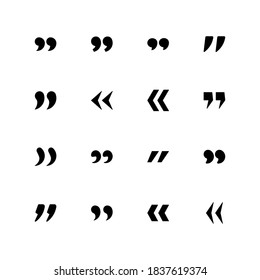 Quotes icon symbol vector on white background