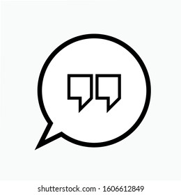 Quotes Icon - Vector, Flat Sign & Trendy Symbol. 