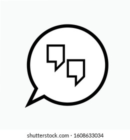 Quotes Icon - Vector, Flat Sign & Trendy Symbol. 