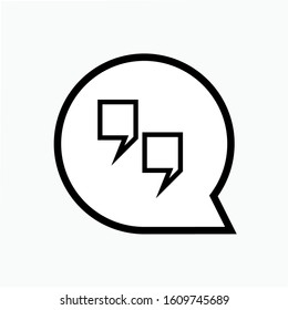 Quotes Icon - Vector, Flat Sign & Trendy Symbol. 