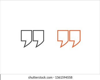 Quotes icon vector ,Quotation mark icon isolated on white background.