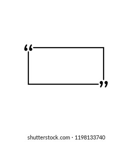 Quotes icon vector. Quotemarks outline, speech marks, inverted commas or talking marks collection. Vector line art illustration isolated on white background.