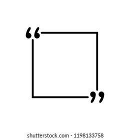 Quotes icon vector. Quotemarks outline, speech marks, inverted commas or talking marks collection. Vector line art illustration isolated on white background.