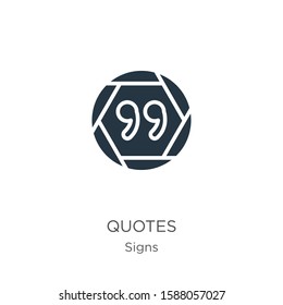 Quotes icon vector. Trendy flat quotes icon from signs collection isolated on white background. Vector illustration can be used for web and mobile graphic design, logo, eps10