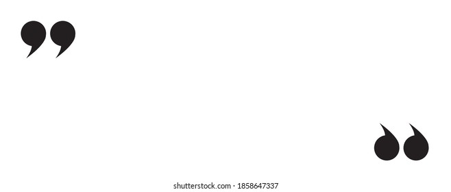 Quotes icons set. Black quotation marks isolated on white background, vector illustration.
