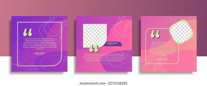 Quotes. Kutipan frame template. Teks, kutipan gelembung pidato kosong, gelembung kutipan. Latar belakang warna. Ilustrasi vektor.