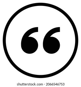 quotes left Icon. Flat style Circle Shape isolated on white background. Vector illustration
