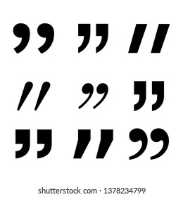 Quotes mark icon set