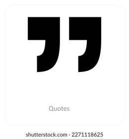 quotes and marker icon concept