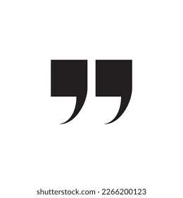 Citas. Marca de cotización marca de comillas coma doble coma texto de puntuación de voz tipografía de citas, icono de vector