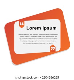 Quotes message bubble template design in flat style. vector illustration. easy editable stroke. EPS 10.