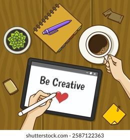 quotes on the table cartoon illustration