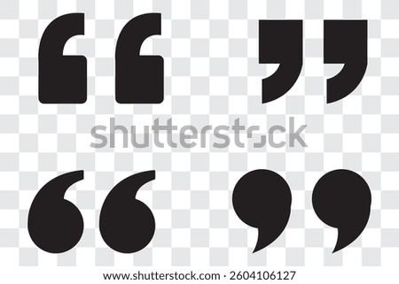 quotes open close Grey icon with white background