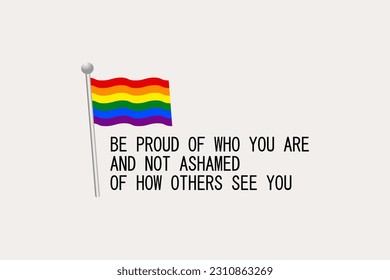 Quotes Pride Flags LGBT rainbow logo icon vector suistable Pride Day and Month symbolism