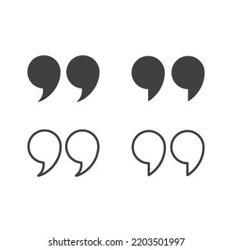 Citas, comillas, marca el conjunto de iconos de vector aislado negro. Iconos de marca de voz.