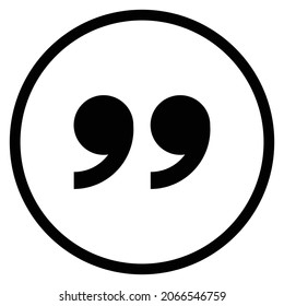 quotes right Icon. Flat style Circle Shape isolated on white background. Vector illustration