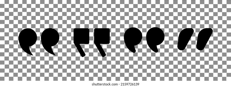 Citas. Conjunto de iconos vectoriales negros. Cuadro de texto. Colección de signos abstractos. Nombre del título. Colección de vectores.