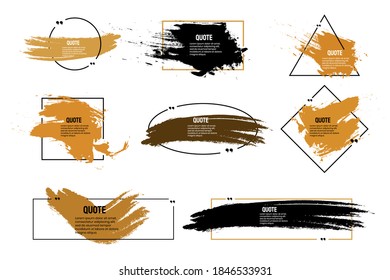 Cita formas. Cuadros de texto marca frases comillas tipografía vectorial plantilla de marco