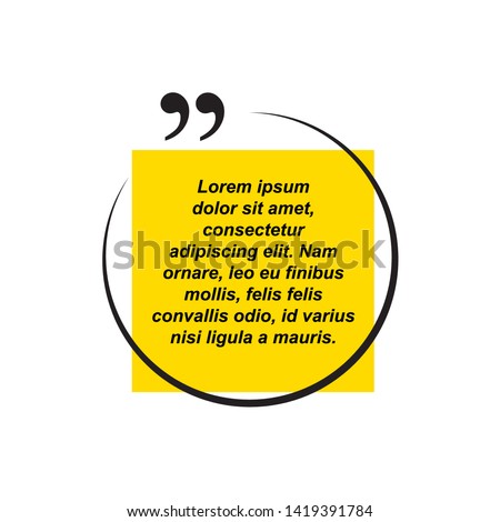 Quotes shapes. Text boxes remark sentences quotes vector typography frame template