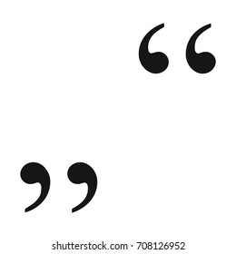 Quotes sign. Vector black icon on white background