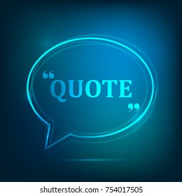 Quotes speech bubbles neon style