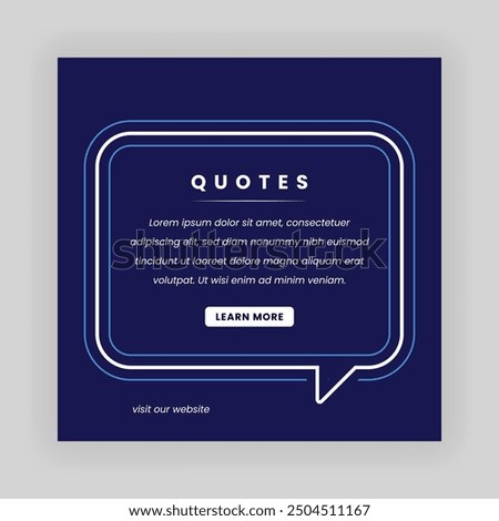 Quotes Square Social Media Post. Simple Trendy Quotes Design Template for Story, Testimonial, Review, Speech, Feedback, etc.