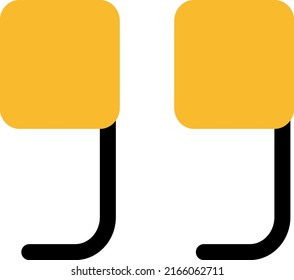 Quotes symbol, illustration, vector on a white background.