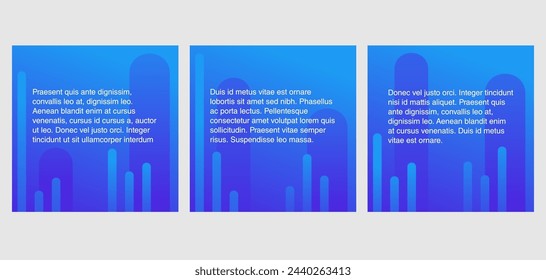 Quotes template in abstract art decorated with vertical shapes. Creative copy place with sample text, message box