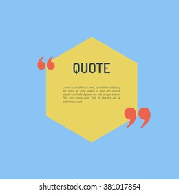 Quotes Template in flat style Colored Flat Quotes Vector