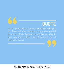 Quotes Template in flat style Colored Flat Quotes Vector