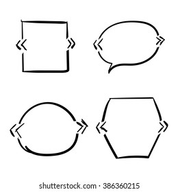 Quotes template hand drawn set isolated on a white background vector