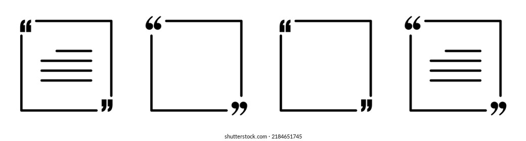 Quotes Template Icon. Quotes Shape Icon, Vector Illustration