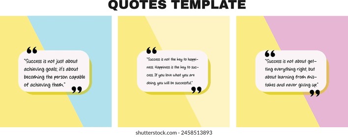 Quotes Template, inspirational quotes, set , template kit, quotes illustration vector.