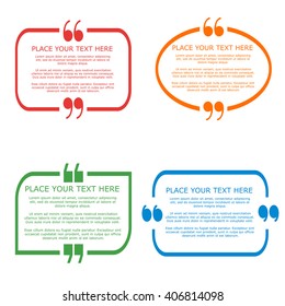 Quotes template pack vector illustration eps 10 red, orange, green, blue