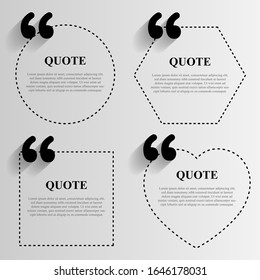 Quotes Template im Zeilenstil der Punkte festgelegt. - Vektorillustration.