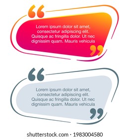 Quotes template - speech bubbles in modern flat or colorful frames with three different sizes - copy space for quoting, review, slogan or other text message