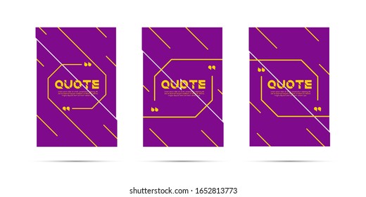 Quotes text box templates. Set of colored backgrounds with quote forms design for the cover, flyer, poster, brochure, typography or other printing products. Vector Illustration.
