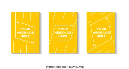 Cita plantillas de cuadro de texto. Conjunto de fondos de colores con diseño de formularios de presupuesto para la portada, volante, afiche, folleto, tipografía u otros productos de impresión. Ilustración vectorial.