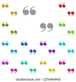 quotes, text multi color icon. Simple thin line, outline vector of Text editor icons for UI and UX, website or mobile application