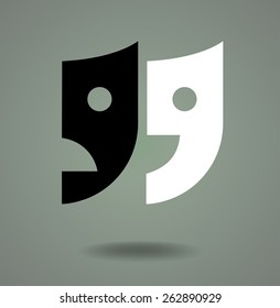 Quotes, Theater Masks Logo Design