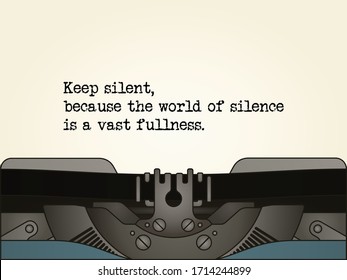 Quotes with Typewriter Machine. Vector Illustration. 