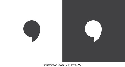 Quotes vector icon. Quote marks black symbol.