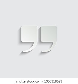  quotes  vector icon. quotes symbol with shadow on a grey background