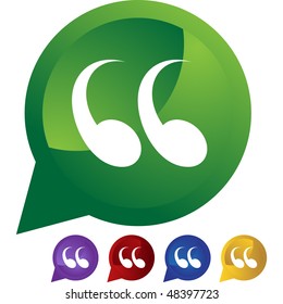 Quotes web button isolated on a background