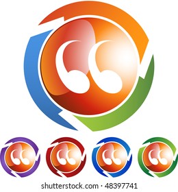 Quotes web button isolated on a background