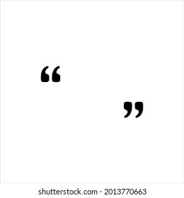 QuotesZwei schwarze Vektorsymbol auf weißem Hintergrund.