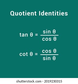 quotient identities formula trigonometric functions