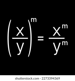 Quotient property of exponents. Quotient of powers in mathematics.