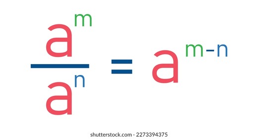 Quotient property of exponents. Quotient of powers in mathematics.